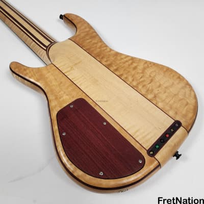 Bob Mick Custom 6-String Quilted Maple Bass 9-Piece Neck Purple Heart Abalone Binding 10.44lbs image 20