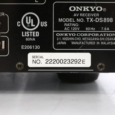 Onkyo TX-DS898 7.1 Channel Home Theater Audio Video A/V Receiver #49028 image 12