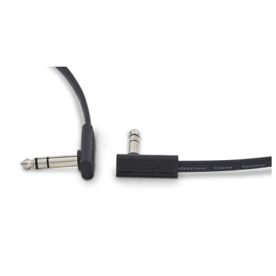 RockBoard Flat 1/4'' TRS Patch Cable, 6 Inch, Black, Right-Angle to Right-Angle image 3