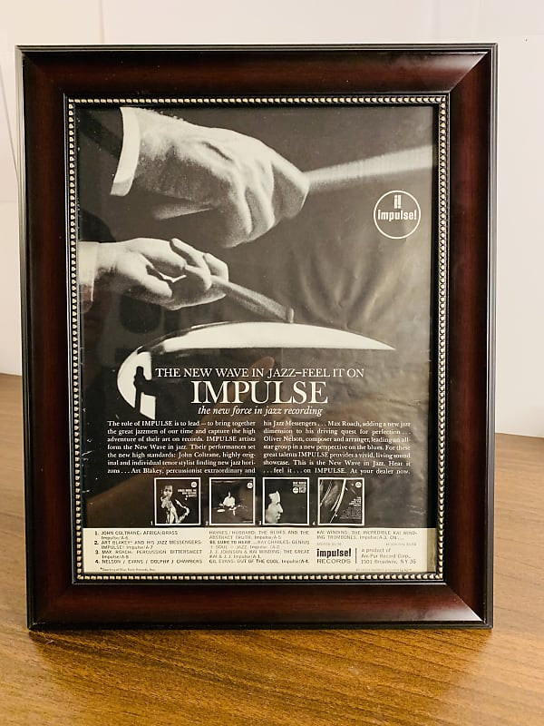 |Framed Original| 1961 Impulse Records Promotional Ad John Coltrane, Art  Blakey, Max Roach, O.Nelson