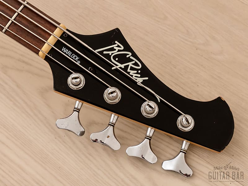1986 B.C. Rich NJ Series Warlock Bass Black Nikki Sixx w