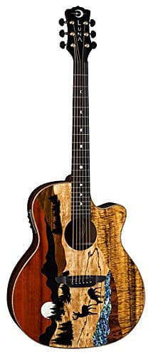 Luna VISTA DEER Tropical Wood Acoustic-Electric Guitar With Case image 1