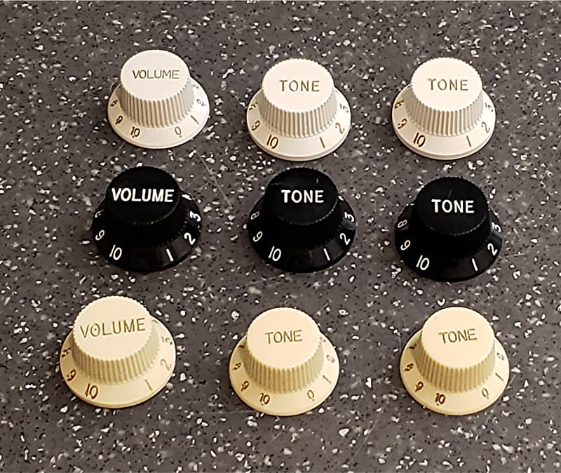 Fender Strat Control knobs in 3 colors choices. X 3 knobs Reverb