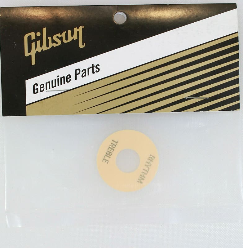 GIBSON Creme Toggle Switch Washer Ring with Gold Lettering PRWA-030. image 1