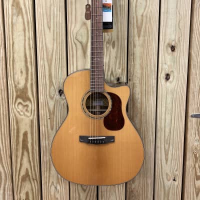 Cort Gold Series A6 Solid Sitka Spruce/Mahogany Auditorium Cutaway with Electronics Natural Glossy With Deluxe Soft Case FREE WRANGLER DENIM STRAP for sale