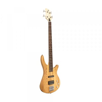 Stagg SBF-40 NAT Fusion Solid Ash Body Hard Maple Bolt-on Neck 4-String Electric Bass Guitar image 2