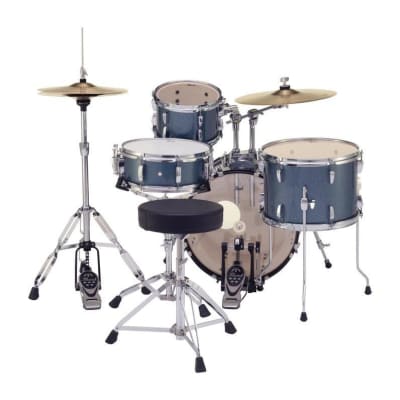 Pearl Roadshow Complete 4-pc Drum Set w/Hardware & Cymbals Aqua Blue Glitter image 3