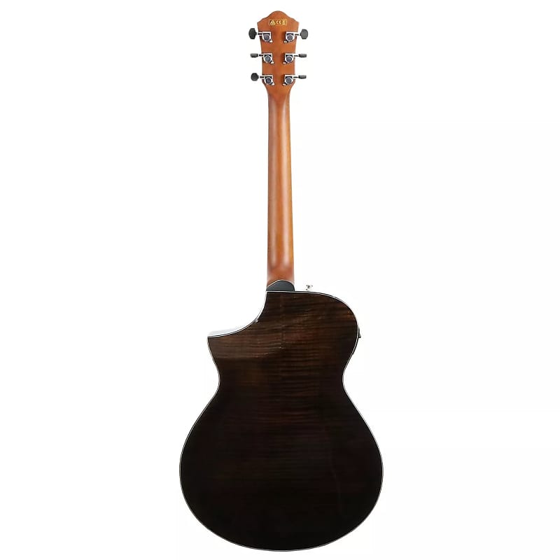 Ibanez AEWC300-NNB Solid Spruce/Flamed Maple Cutaway with Electronics Natural Brown Burst image 2