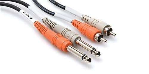 Hosa CPR-201 Stereo Interconnect - Dual 1/4 in TS to Dual RCA Cable, 3.3 feet image 1