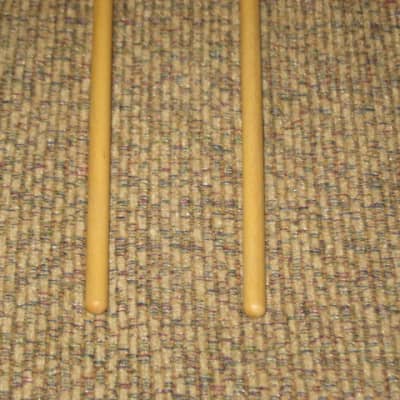 one pair new old stock A+ Mike Balter MB5B (5B) Medium Hard Keyboard Mallets - 1" diameter Oval Dark Green Rubber HEADS and Natural Birch HANDLES (for Marimba, Xylophone) mid to late 1990s (+ packaging) Unwound Series image 13
