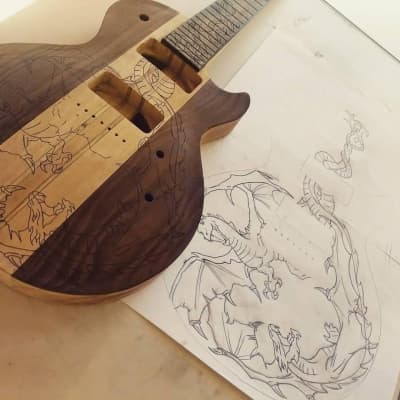 Moya Dragons 7 String custom boutique handmade guitar  2018 image 16