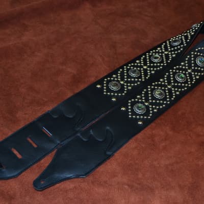 KISS Paul Stanley Black Studded Stud Guitar Strap Diamond Pattern NEW Jodi  Head