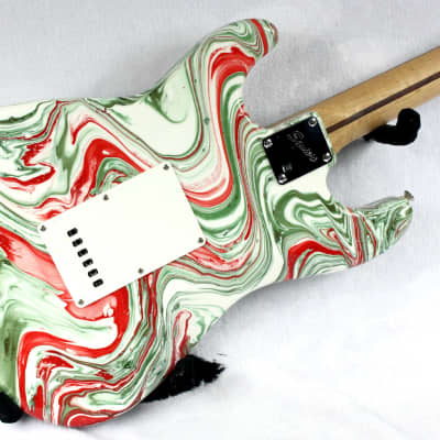 Custom Swirl Painted and Upgraded Fender Squier Affinity Strat  W/ Matching Headstock and Pickguard image 21