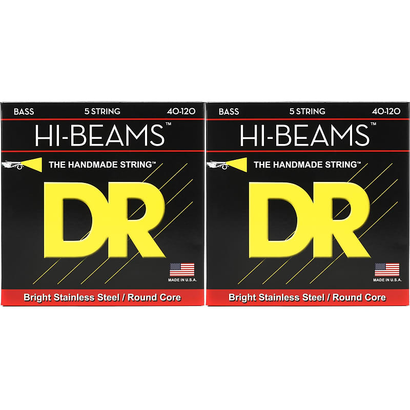 DR Strings LR540 HiBeam Stainless Steel Bass Guitar Strings Reverb