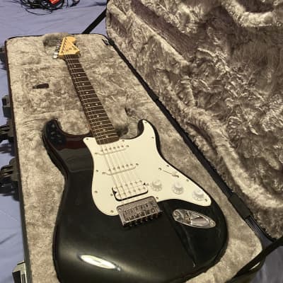 Squier Bullet Stratacaster 2017 Black with brand new Fender case image 1