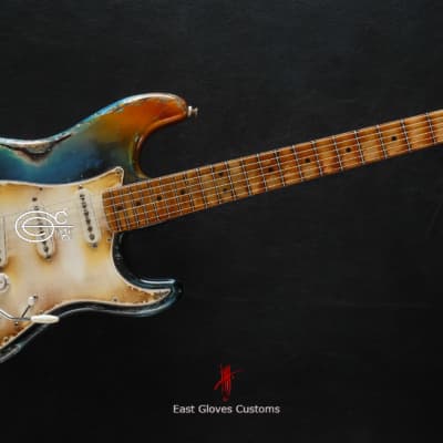 Fender Stratocaster Galaxy Blue Heavy Aged Relic by East Gloves Customs (Very Rare) image 16