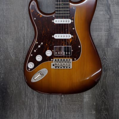 AIO S4 Left-Handed Electric Guitar - Sunburst (Brown Pickguard) w/ Gator GC-Electric-A Case image 2
