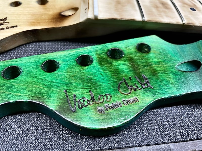 Pistol Guitars Maple left handed neck with maple fretboard Jimi Hendrix green neck only custom 2021 image 1