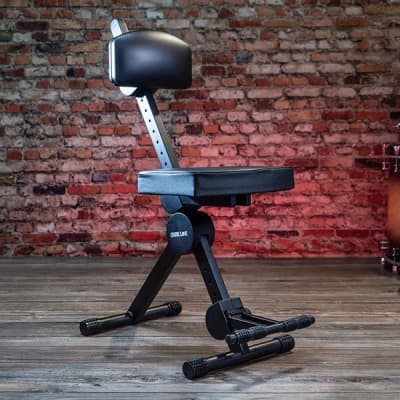 Quik-Lok DX749 | Deluxe Height Adjustable Musicians' Stool with Backrest, Footrest. New with Full Warranty! image 2