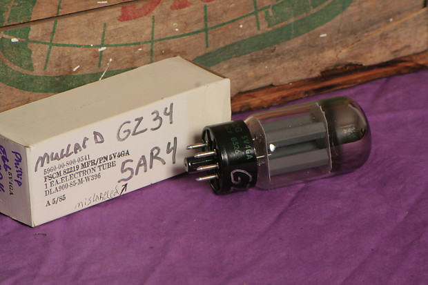 Mullard / Phillips  GZ34 / 5AR4 Rectifier tube NOS (in box)mislabled 5V4GA image 1