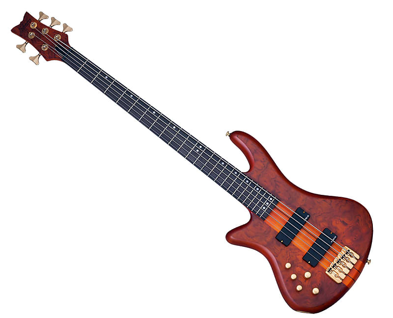 Schecter Stiletto Studio-5 5-String Left Handed Bass Guitar - Honey Satin image 1