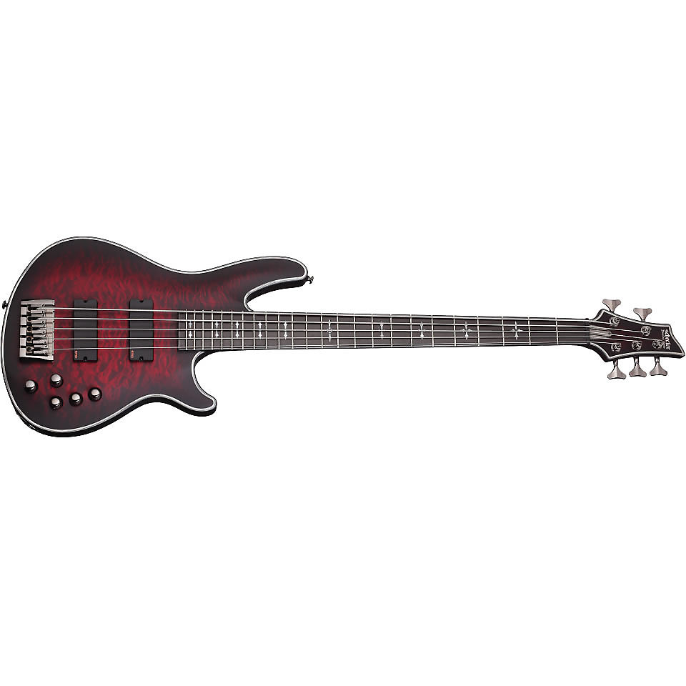 Schecter Hellraiser Extreme-5 Active 5-String Bass Crimson Red Burst Satin  | Reverb