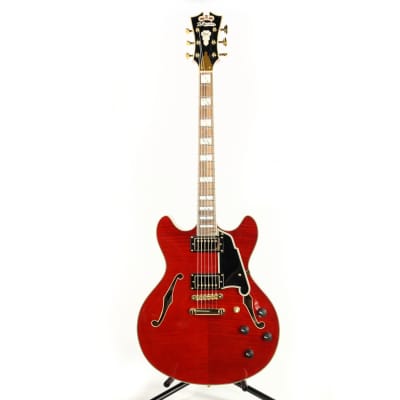 D'Angelico Excel DC Double Cutaway w/ stop-bar tailpiece - Trans Cherry - W2201265 image 2