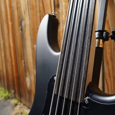 G&L USA Kiloton-5 Fretless Jet Black Satin Frost 5-String Electric Bass w/ Black Tolex Case (2023) image 7