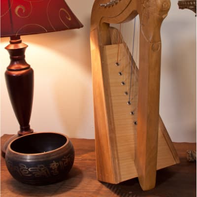 Roosebeck  HPW08 Parisian Harp 8-String - Walnut w/Tuning Tool & Extra String Set image 3