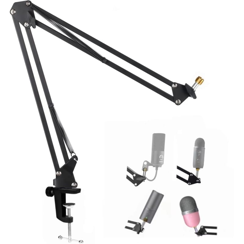 Microphone Arm Stand, Boom Arm Stand With Desk Mount Clamp, Screw