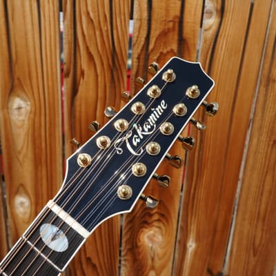 Takamine TSP158C-12 SBL - See Thru Black Gloss  12-String Acoustic Electric Guitar w/ Case image 9