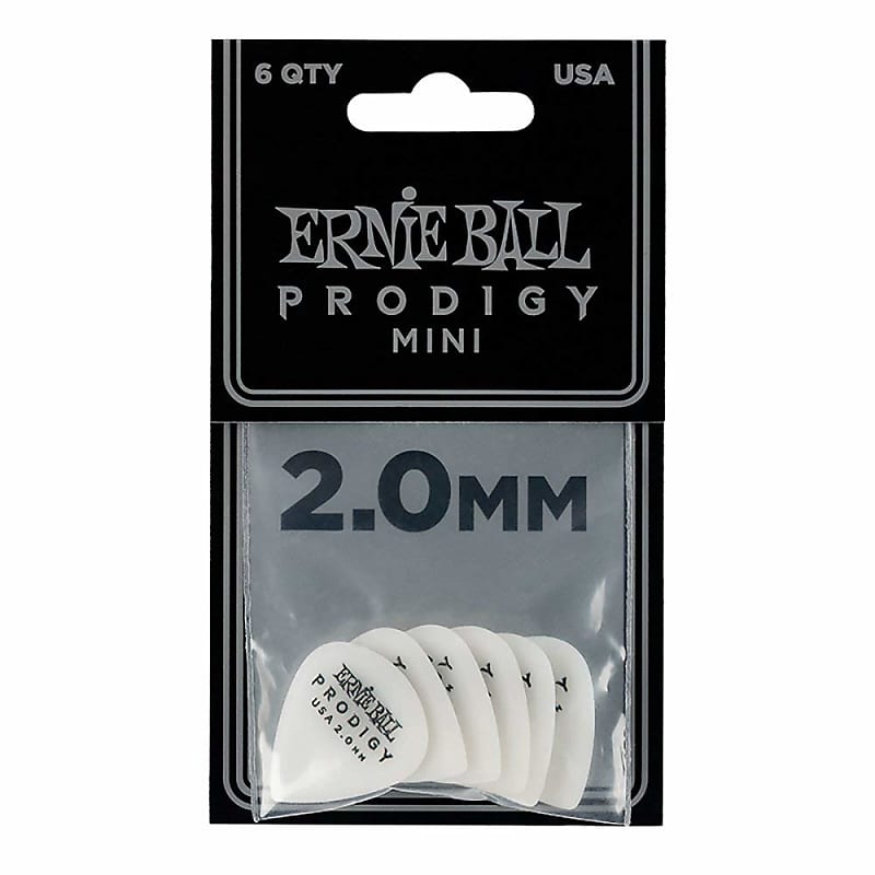 Ernie Ball 9203 Prodigy 2.0mm Mini Guitar Picks White image 1