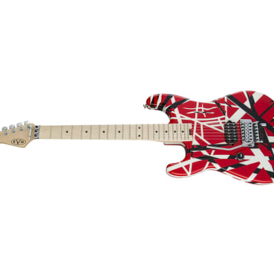 Used EVH Striped Series Left Handed Electric Guitar - Red/Black/White image 8