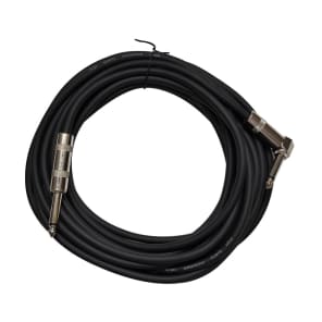 2 Pack of Black 20 Foot Right Angle to Straight Guitar Instrument Cables image 2