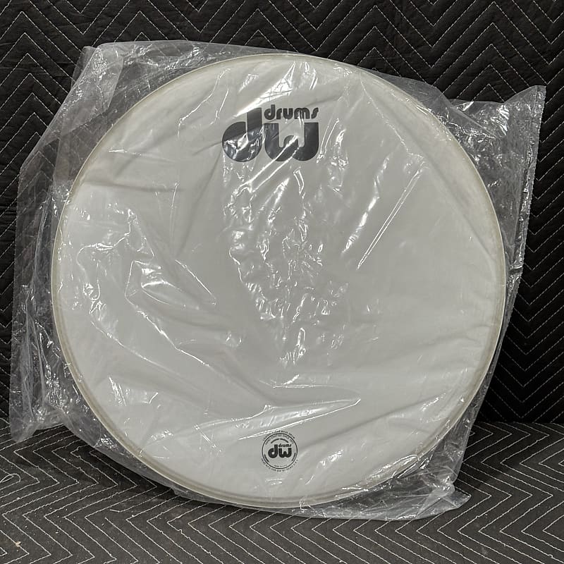 NOS 22" DW Coated White Single Ply Bass Drum Head Reverb