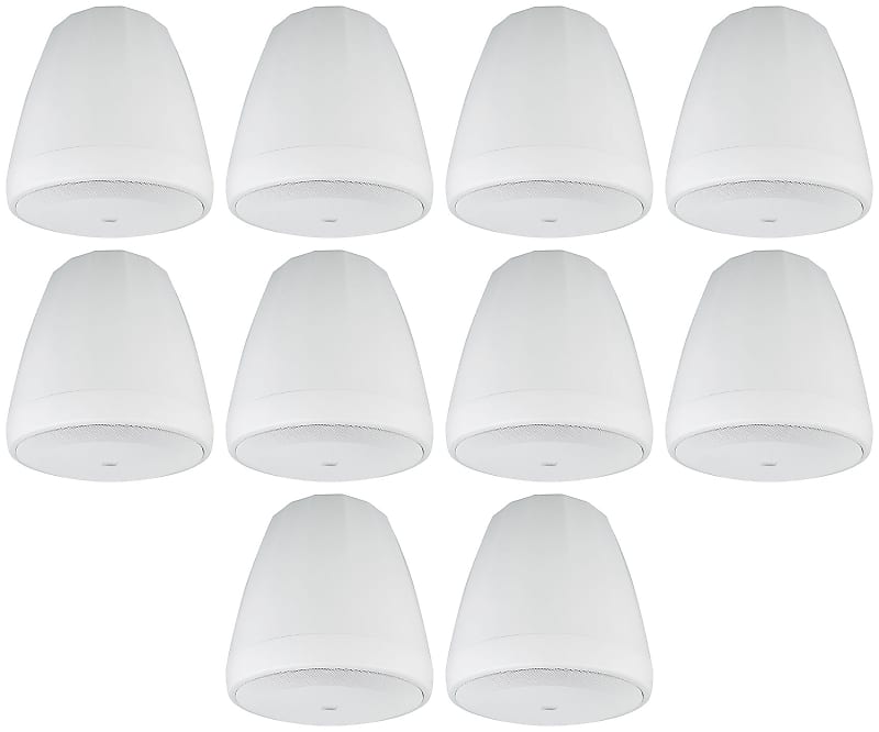 10) JBL Control 67 P/T 6.5&quot; Commercial 70v White Hanging Pendant Speakers C67P/T  			