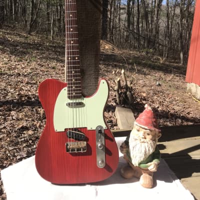 Slow Train Guitars Pinecaster partscaster with Cavalier Pickups and Warmoth neck Bell Buckle Red image 1