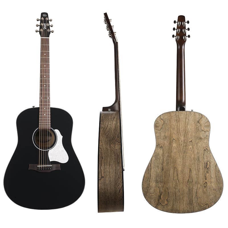 Mint Seagull 048595 S6 Classic Black Acoustic Electric Guitar, Solid Cedar Top image 1