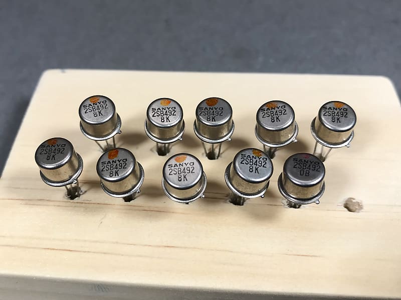10 Pcs. Sanyo 2SB492 Red Dot PNP Germanium Transistor Guitar Reverb