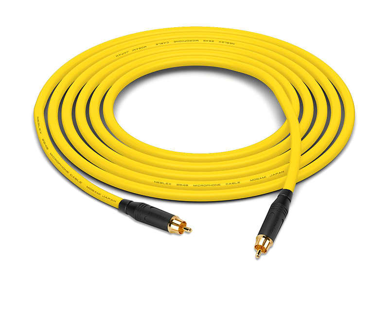 Mogami 2549 Cable | Amphenol Gold RCA to RCA | Yellow | 12 Feet