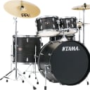 Tama Imperialstar IE52C 5-piece Complete Drum Set with Snare Drum and Meinl Cymbals Black Oak Wrap