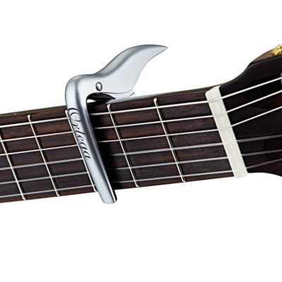 Immagine Ortega Guitars OCAPO-CR Capo, for Classical Flat Fretboards, Chrome w/ Black Silicone - 2