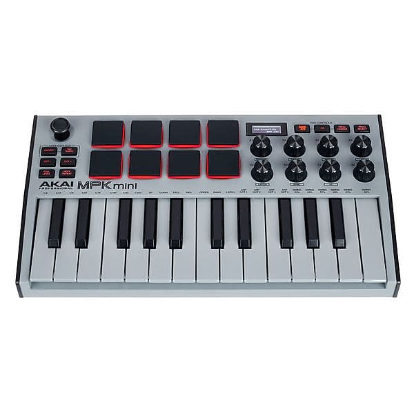 Akai AKAI Professional MPK Mini MK3 - 25 Key USB MIDI Keyboard Controller  With 8 Backlit Drum Pads, 8 Knobs and Music Production Software Included