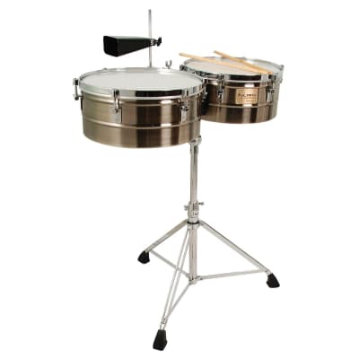 Tycoon Percussion 14 & 15 Brushed Chrome Shell Timbales image 1