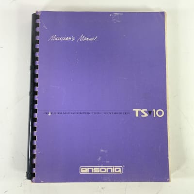 Ensoniq TS-10 Musician's Manual Owner's Guide