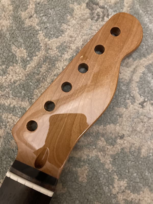 Roasted Maple Guitar Neck, Fits Tele, 9.5" radius, Bone Nut,  Gloss Finish image 1