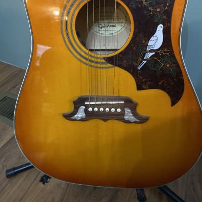 Epiphone Dove Pro Acoustic/Electric Guitar Violin Burst image 2