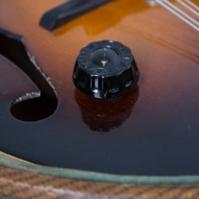 Gibson  EM-150 Hollow Body Electric Mandolin (1939), ser. #EGE-7079, original tweed hard shell case. image 13