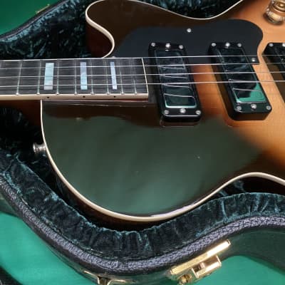 Earnest  Rosetta Sunburst Electric Tenor Guitar Deluxe w/ 3 Kent Armstrong Pickups, Inlays, Case image 7