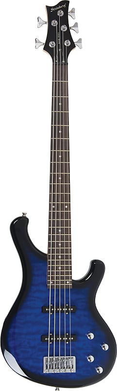 Strinberg Bass Guitar 5 Strings Active SAB-500 2020 Transparent Blue Made in Brazil image 1